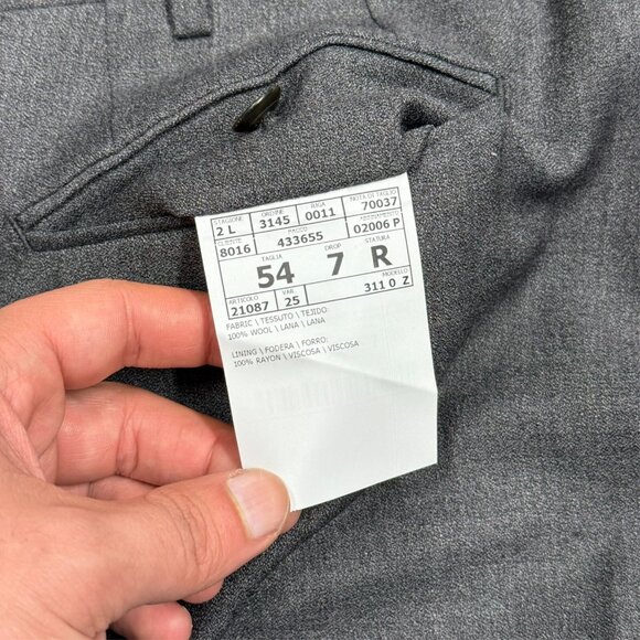 NWOT Pal Zileri Dress Pants Dynamic Wool Trousers Slim Made in Italy Grey 38x28 - Picture 11 of 12